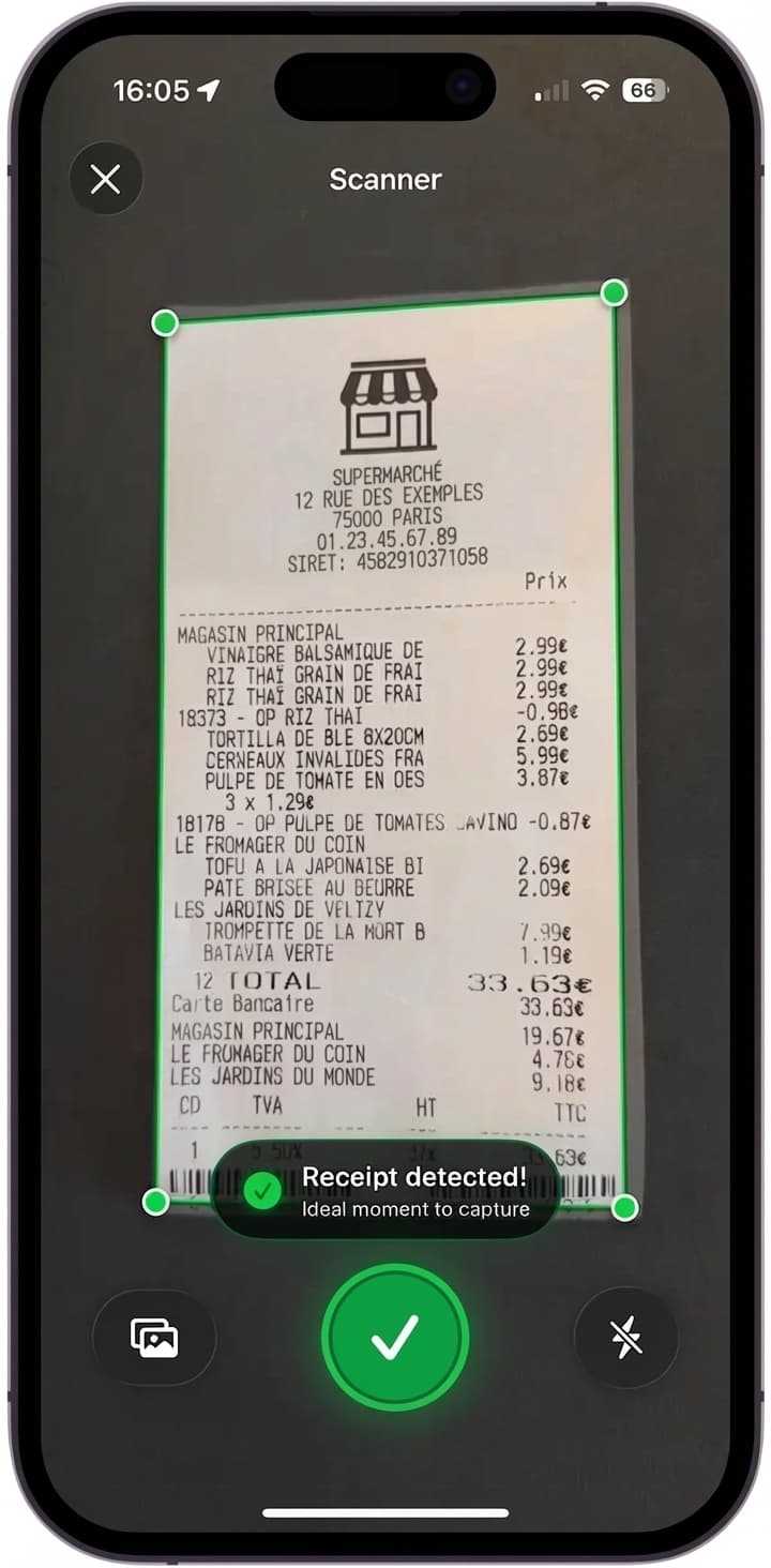 Scan receipt