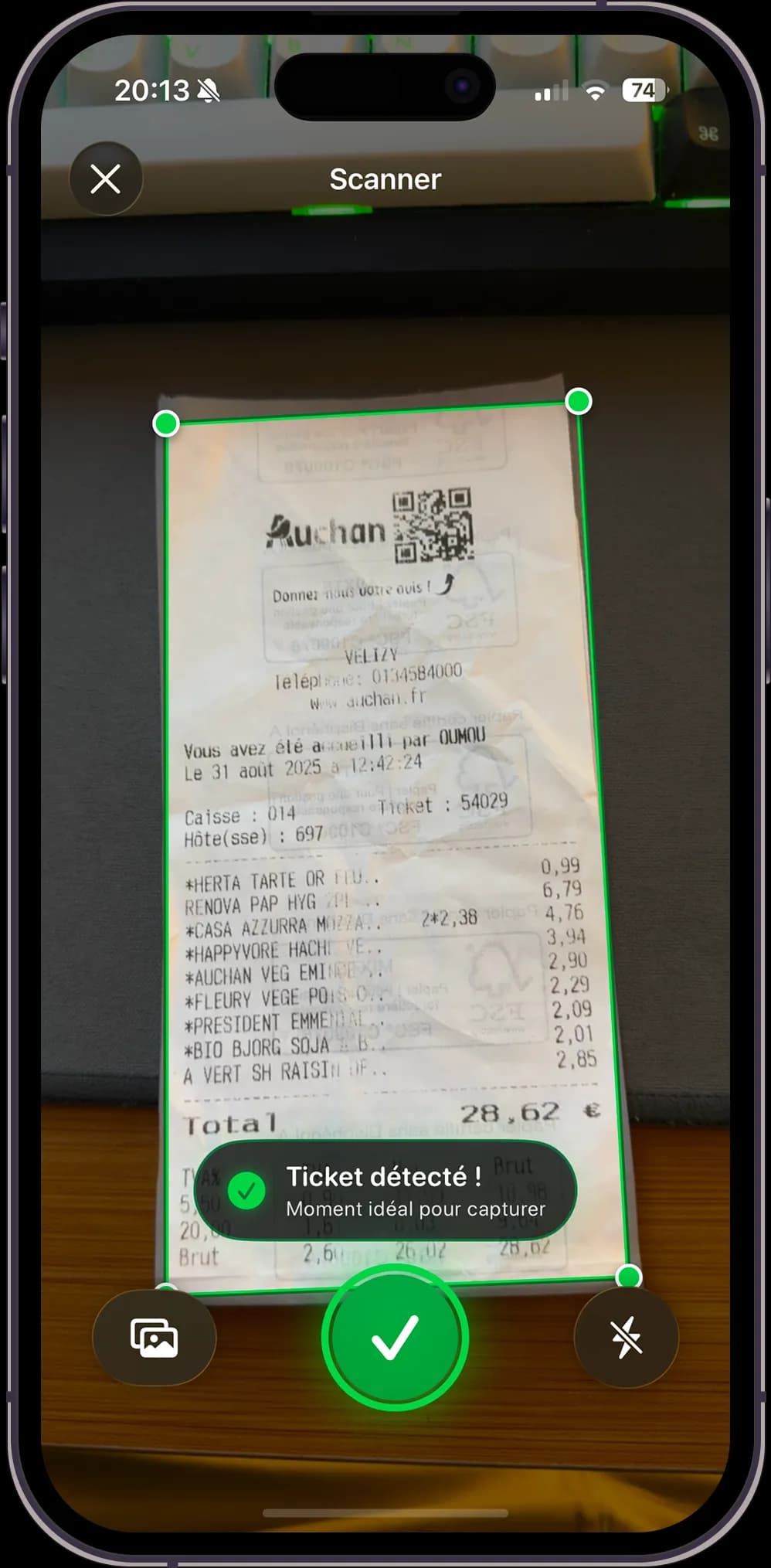 Scan receipt